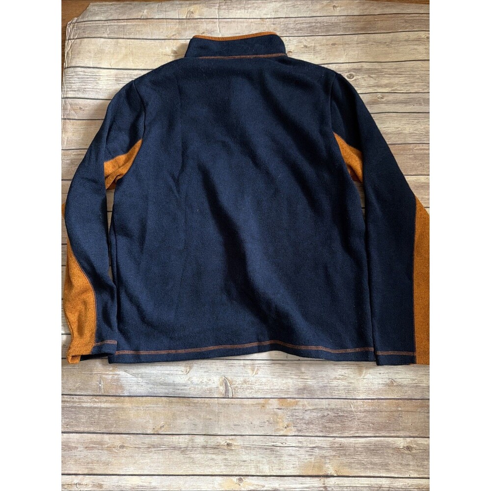 Orvis Sweater Men’s L Pullover 1/4 Zip Fleece Lined Blue Orange Outdoor Cabin - Picture 9 of 9
